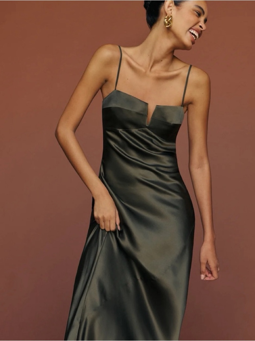 Reformation Brie Dress Sz 8 Green - Picture 2 of 6